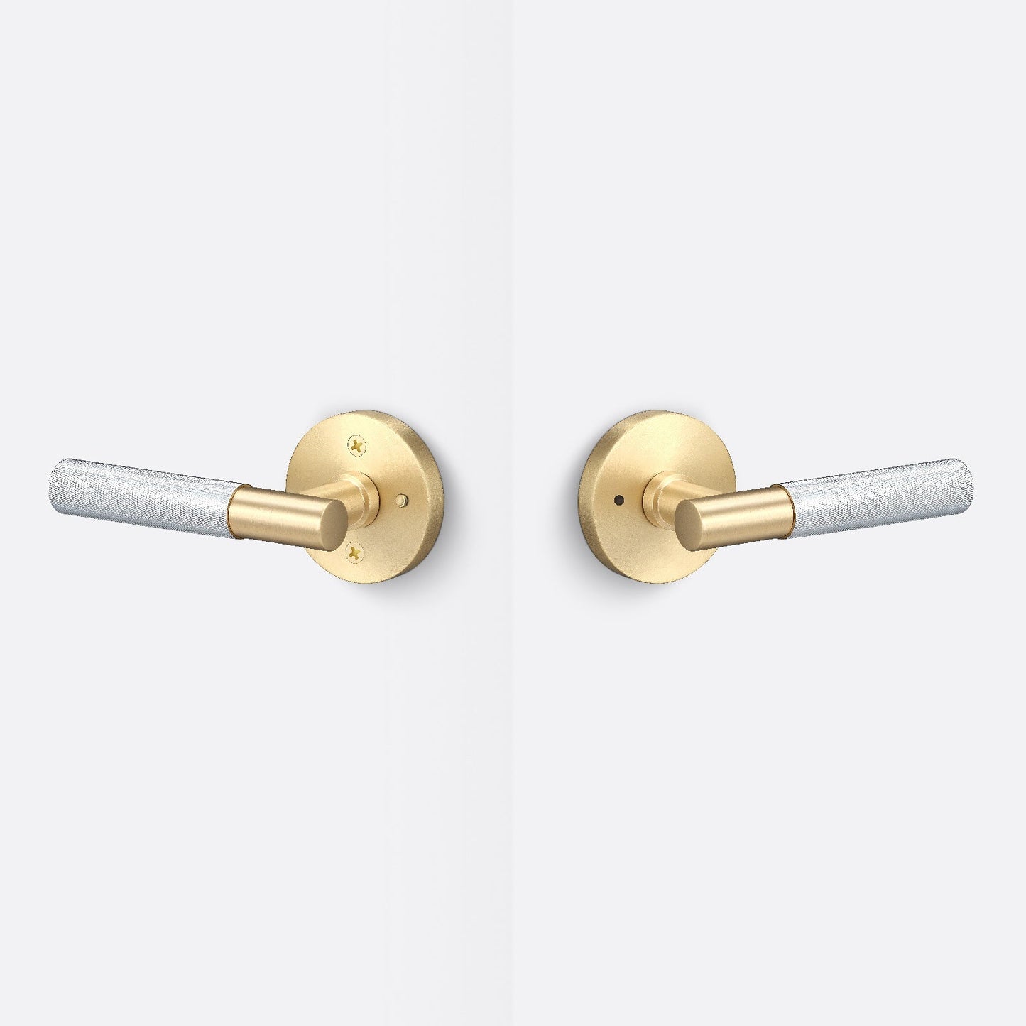 Sure-Loc AP102-RD-GRIP-KN Knurled Grip Privacy Door Lever with Aspra Round Rosette