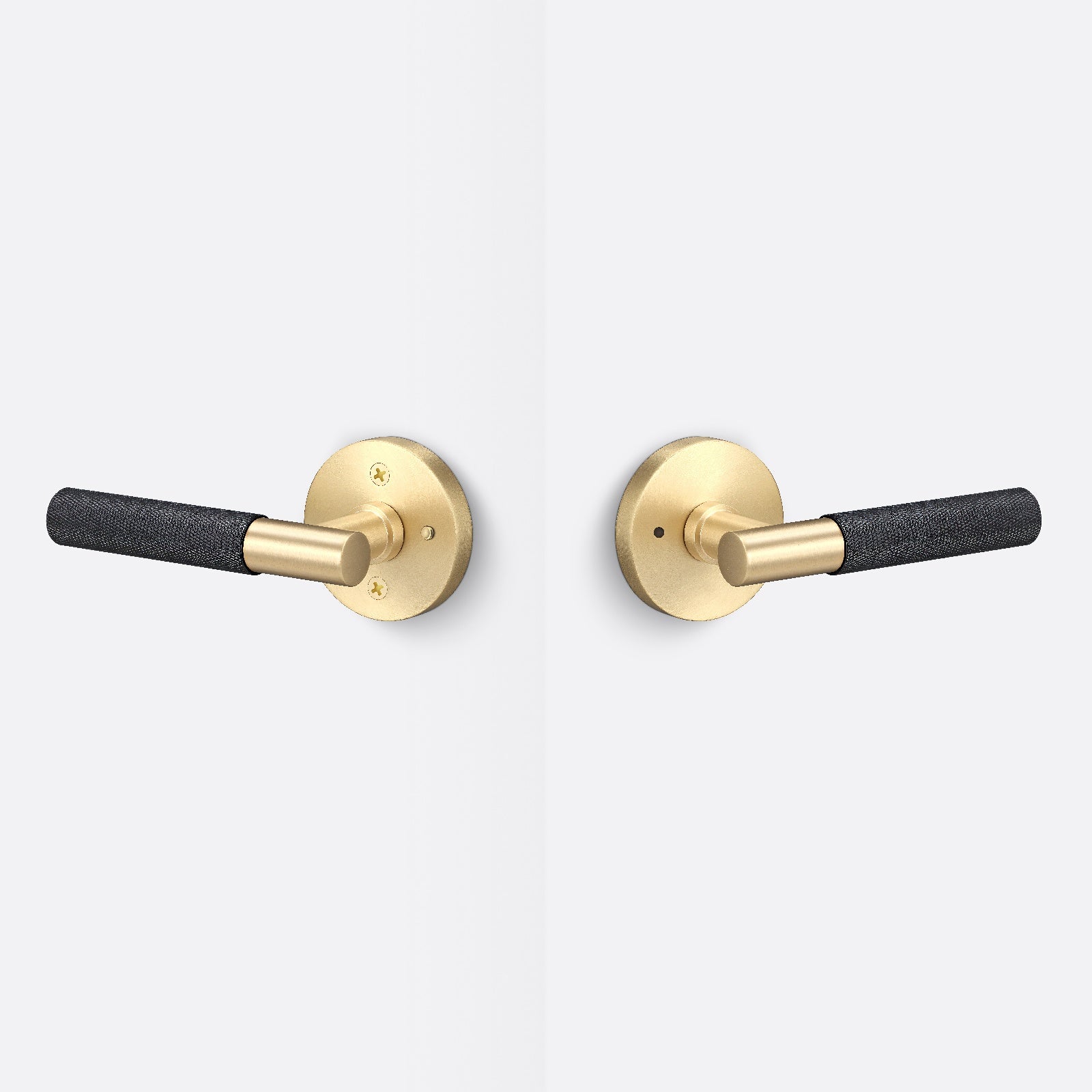 Sure-Loc AP102-RD-GRIP-KN Knurled Grip Privacy Door Lever with Aspra Round Rosette