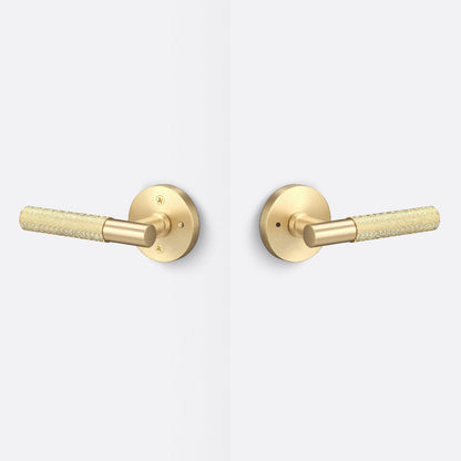 Sure-Loc AP102-RD-GRIP-KN Knurled Grip Privacy Door Lever with Aspra Round Rosette
