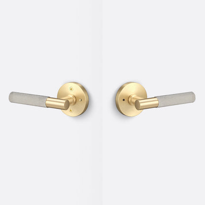 Sure-Loc AP102-RD-GRIP-SKN Straight Knurled Grip Privacy Door Lever with Aspra Round Rosette