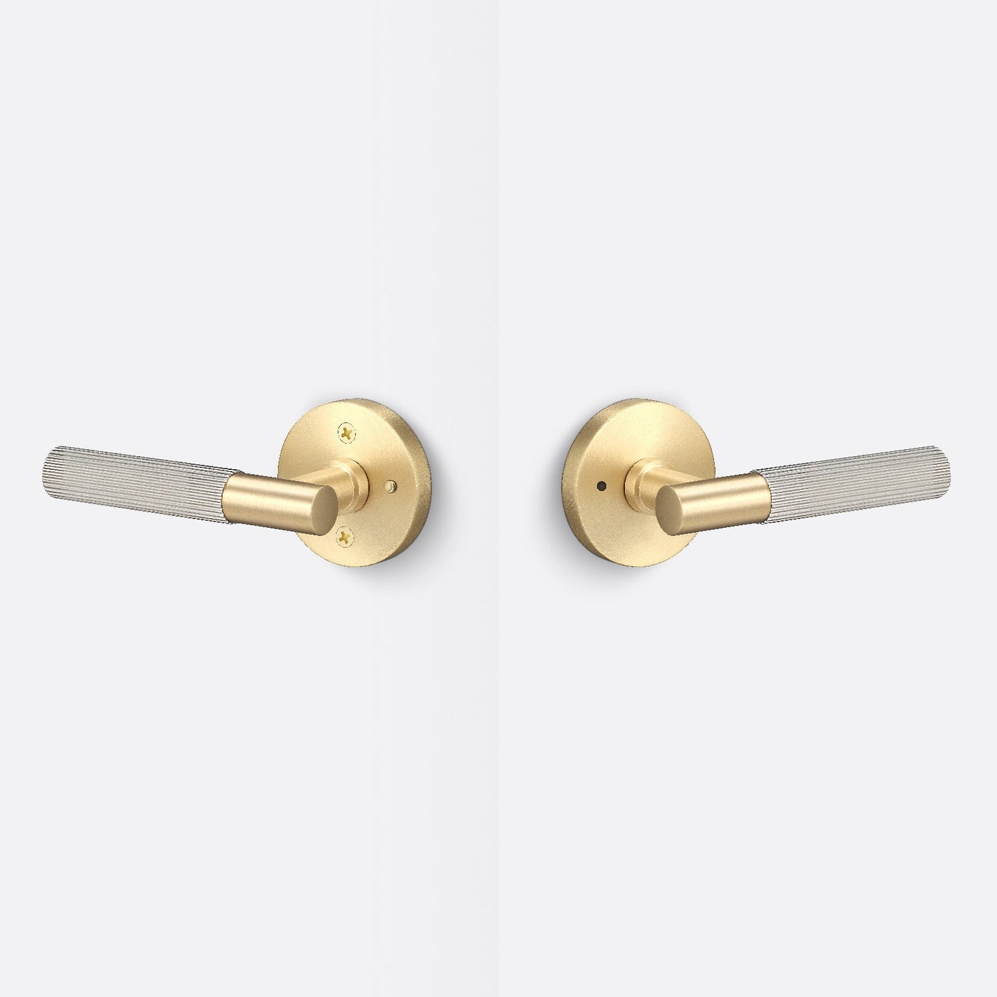 Sure-Loc AP102-RD-GRIP-SKN Straight Knurled Grip Privacy Door Lever with Aspra Round Rosette