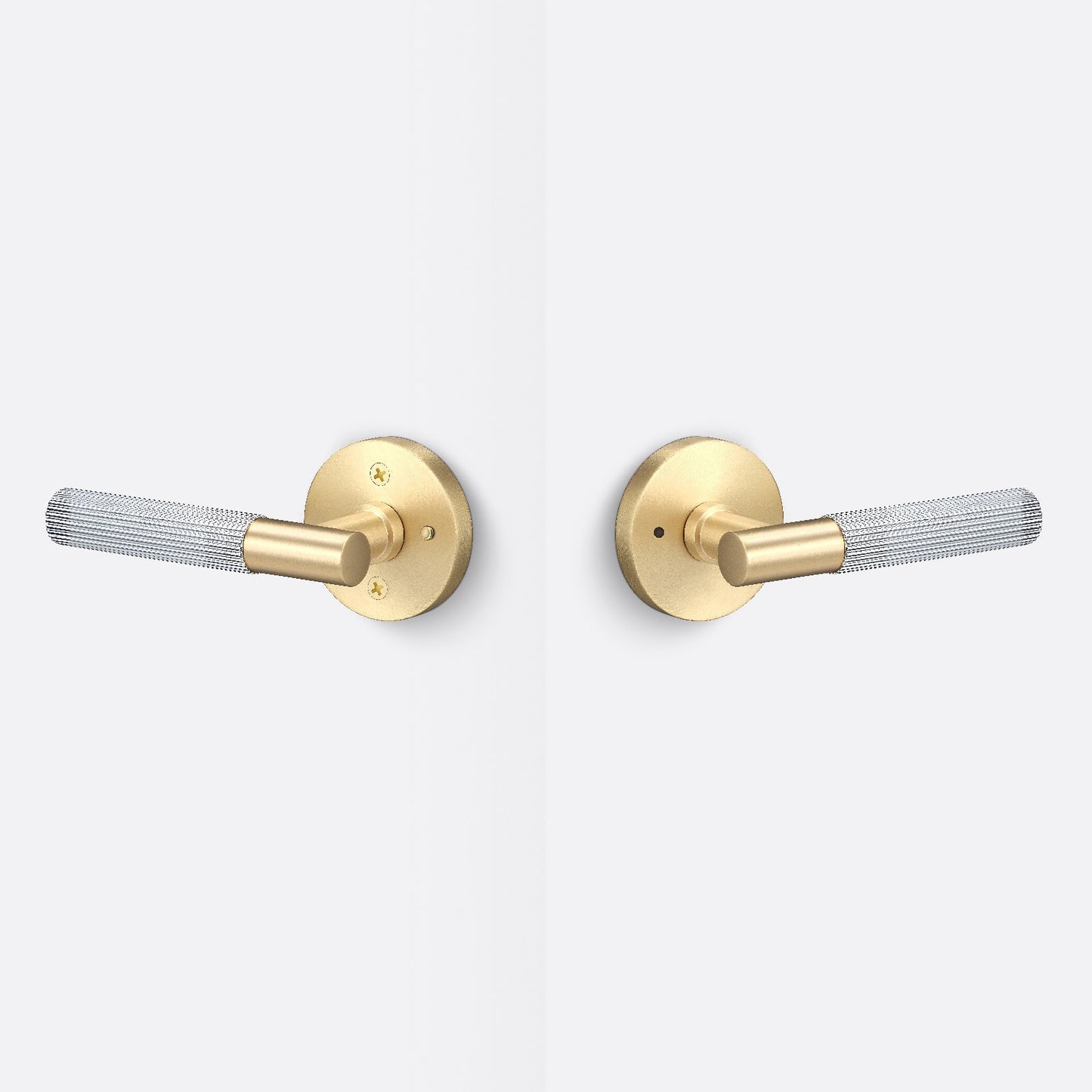 Sure-Loc AP102-RD-GRIP-SKN Straight Knurled Grip Privacy Door Lever with Aspra Round Rosette