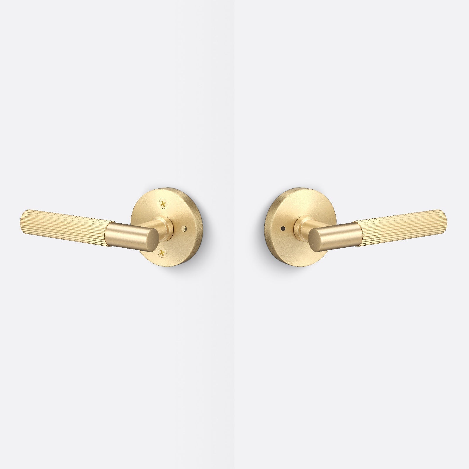 Sure-Loc AP102-RD-GRIP-SKN Straight Knurled Grip Privacy Door Lever with Aspra Round Rosette