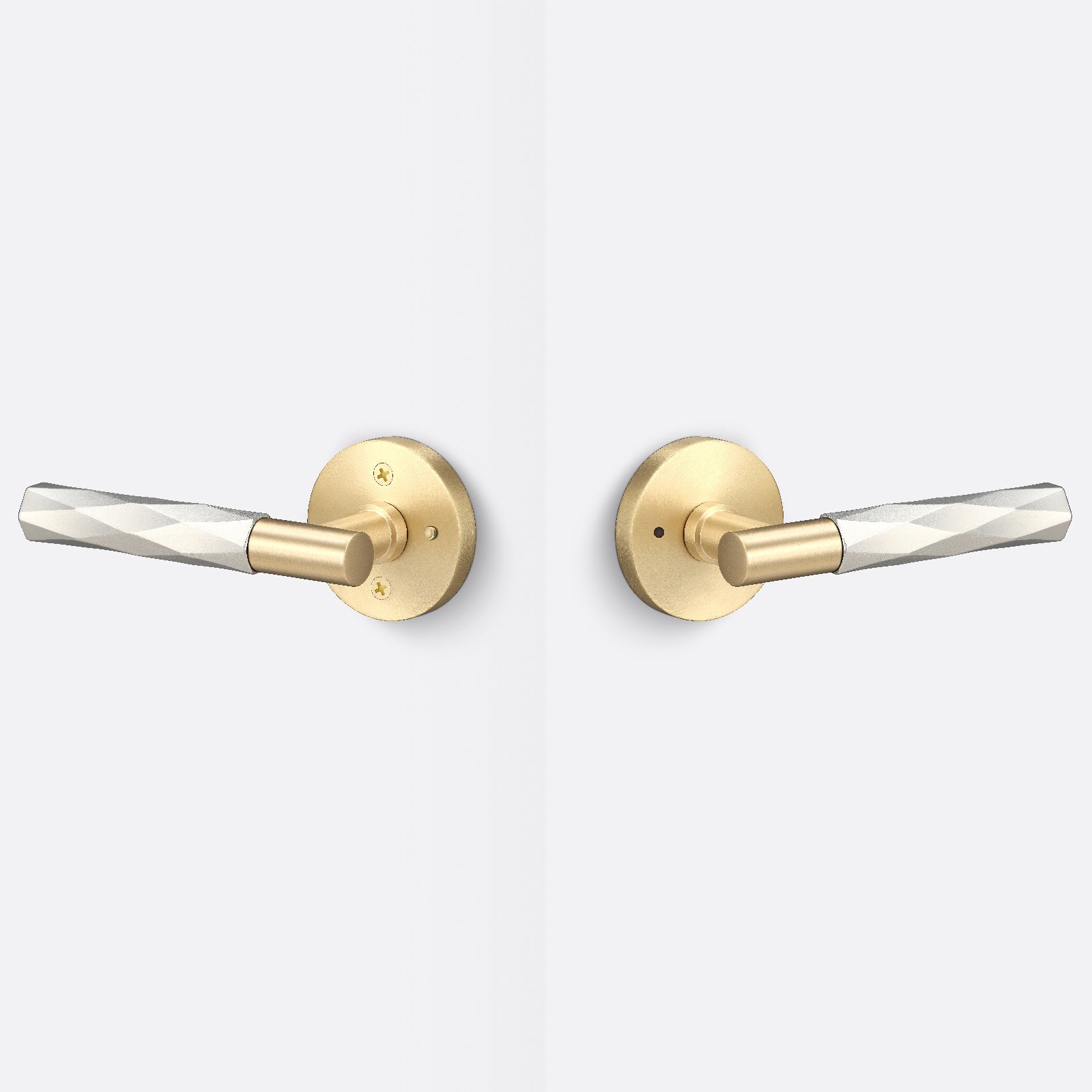 Sure-Loc AP102-RD-GRIP-VT Vertex Grip Privacy Door Lever with Aspra Round Rosette