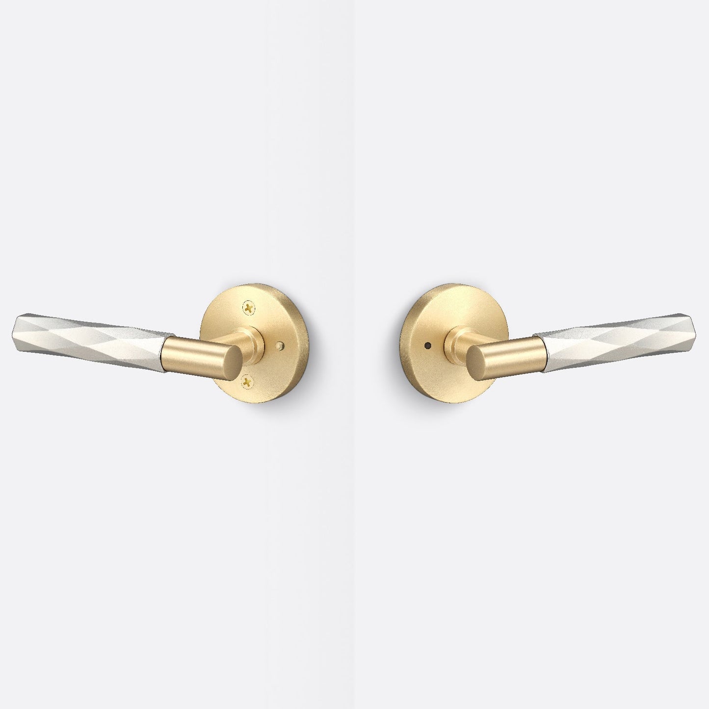 Sure-Loc AP102-RD-GRIP-VT Vertex Grip Privacy Door Lever with Aspra Round Rosette