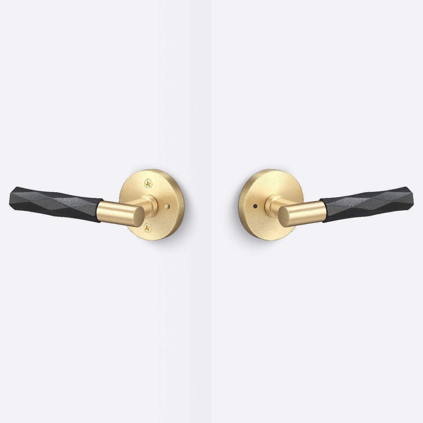 Sure-Loc AP102-RD-GRIP-VT Vertex Grip Privacy Door Lever with Aspra Round Rosette