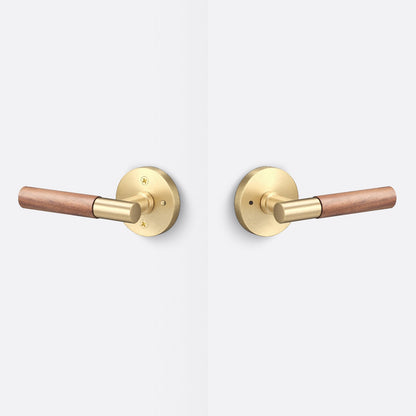 Sure-Loc AP102-RD-GRIP-WN Walnut Grip Privacy Door Lever with Aspra Round Rosette