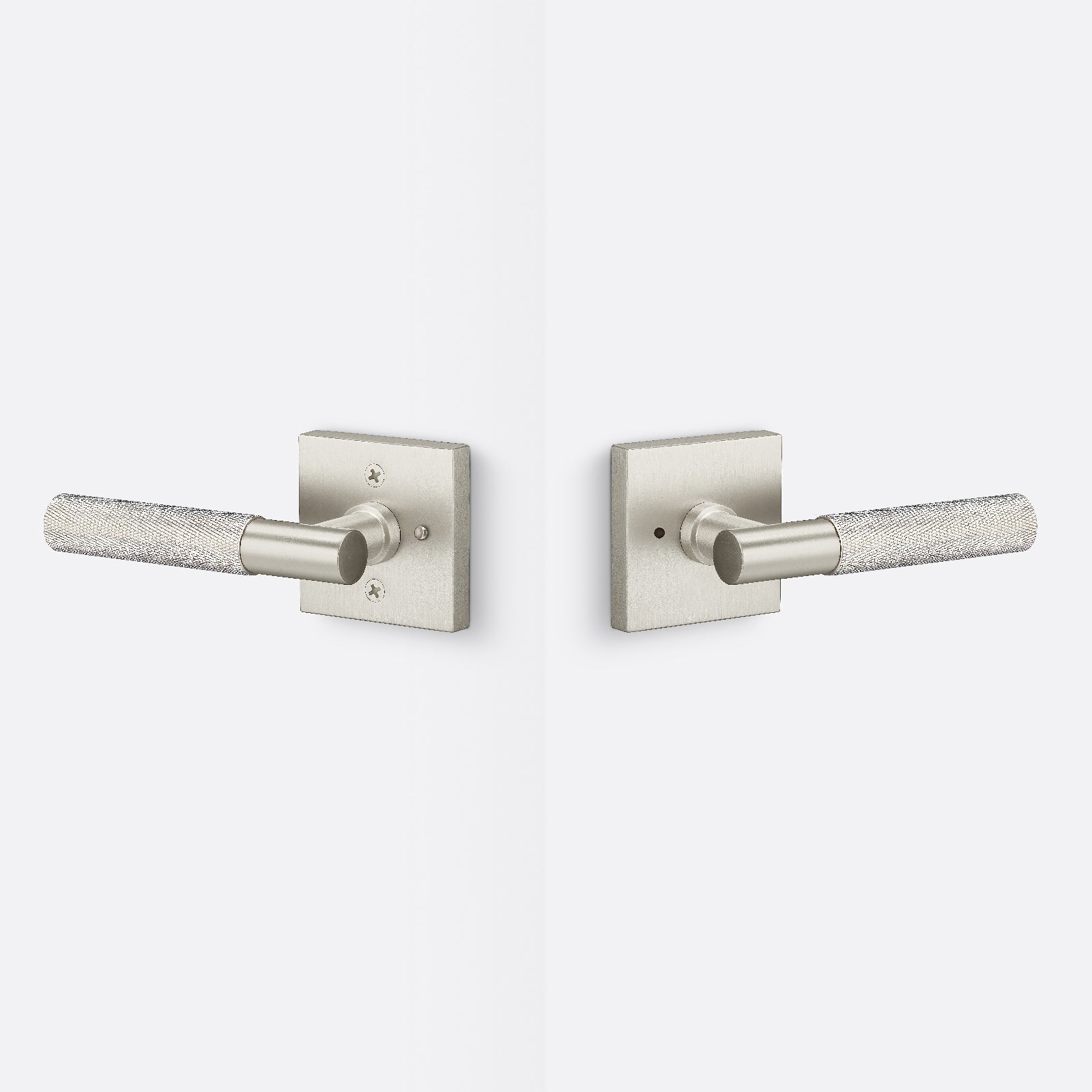 Sure-Loc AP102-SQ-GRIP-KN Knurled Grip Privacy Door Lever with Aspra Square Rosette