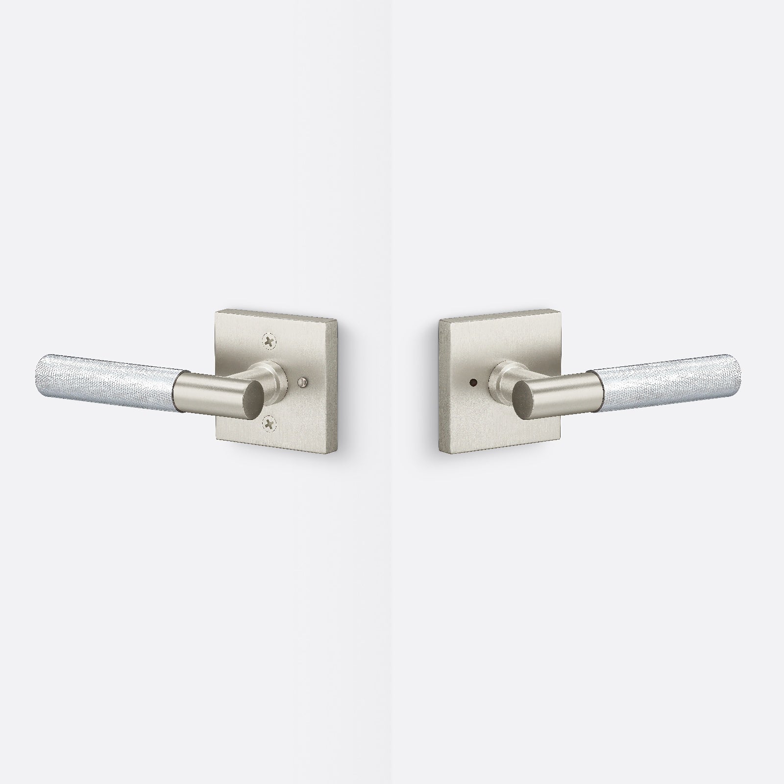 Sure-Loc AP102-SQ-GRIP-KN Knurled Grip Privacy Door Lever with Aspra Square Rosette