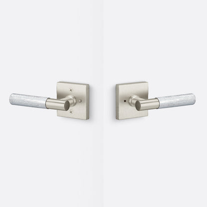 Sure-Loc AP102-SQ-GRIP-KN Knurled Grip Privacy Door Lever with Aspra Square Rosette