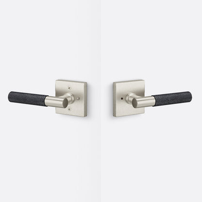 Sure-Loc AP102-SQ-GRIP-KN Knurled Grip Privacy Door Lever with Aspra Square Rosette