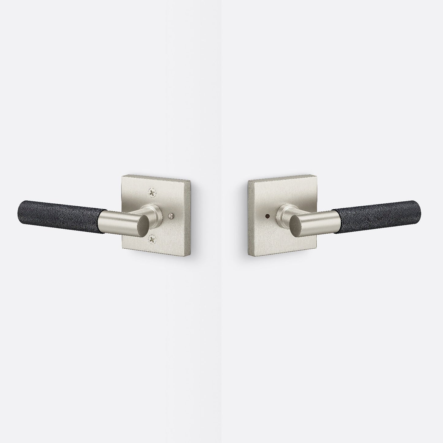 Sure-Loc AP102-SQ-GRIP-KN Knurled Grip Privacy Door Lever with Aspra Square Rosette