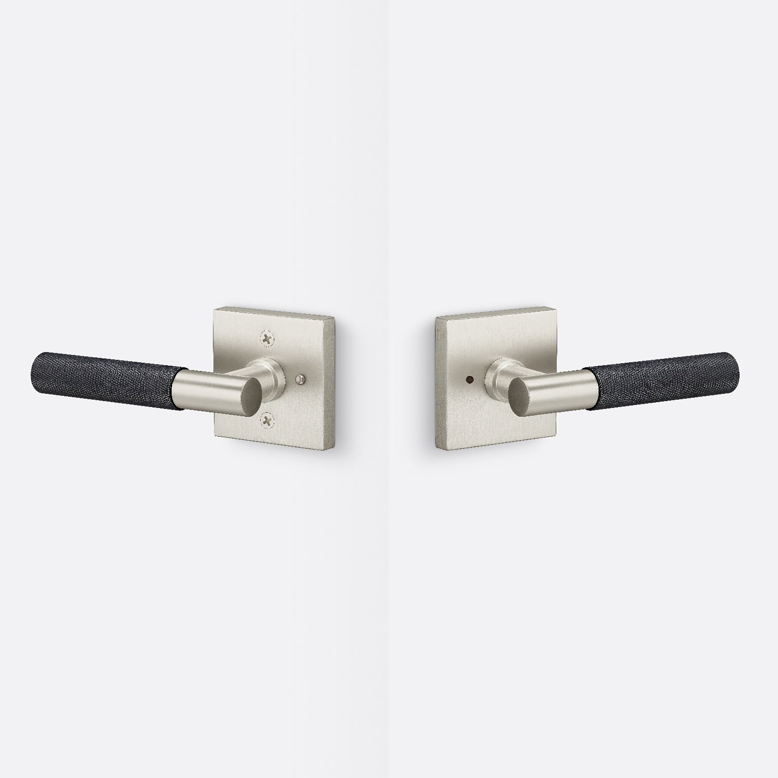 Sure-Loc AP102-SQ-GRIP-KN Knurled Grip Privacy Door Lever with Aspra Square Rosette
