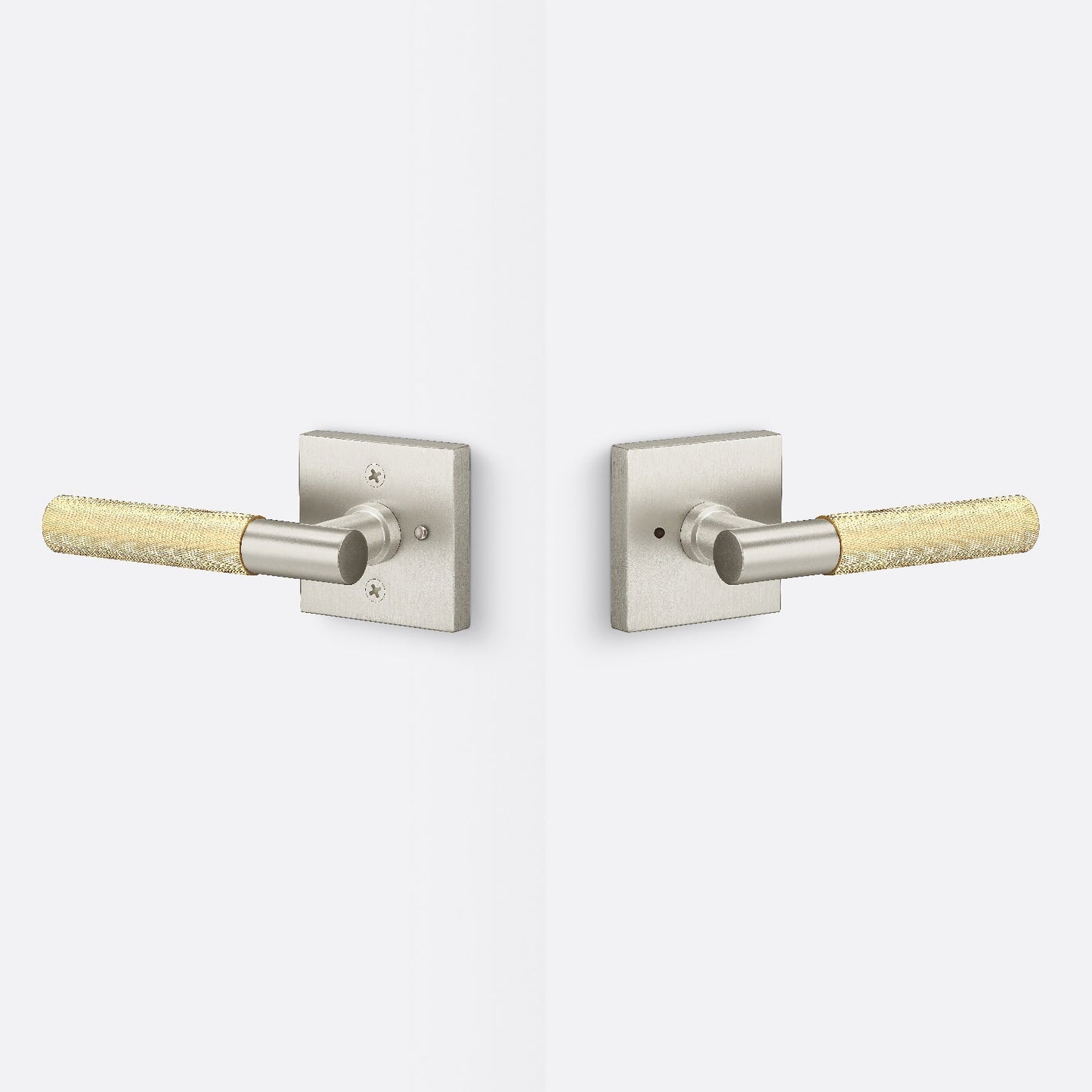 Sure-Loc AP102-SQ-GRIP-KN Knurled Grip Privacy Door Lever with Aspra Square Rosette
