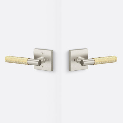 Sure-Loc AP102-SQ-GRIP-KN Knurled Grip Privacy Door Lever with Aspra Square Rosette