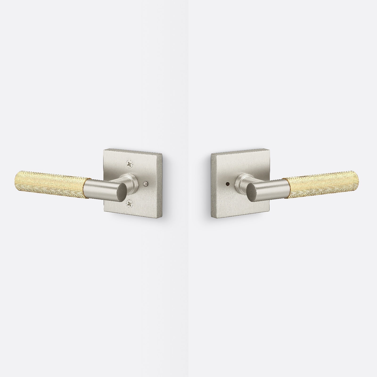 Sure-Loc AP102-SQ-GRIP-KN Knurled Grip Privacy Door Lever with Aspra Square Rosette