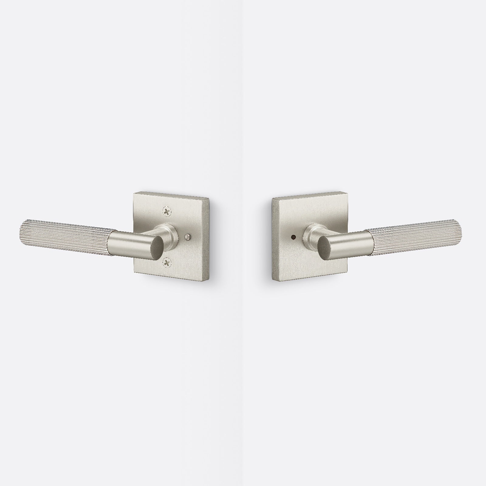 Sure-Loc AP102-SQ-GRIP-SKN Straight Knurled Grip Privacy Door Lever with Aspra Square Rosette