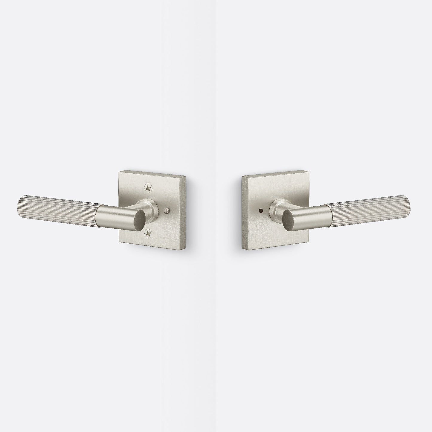 Sure-Loc AP102-SQ-GRIP-SKN Straight Knurled Grip Privacy Door Lever with Aspra Square Rosette