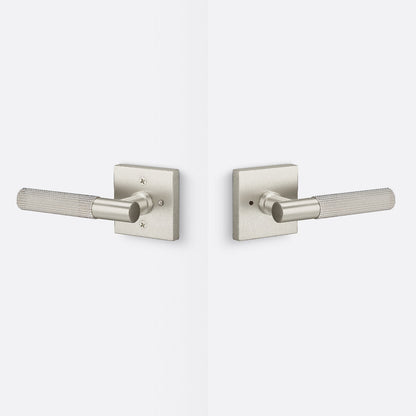 Sure-Loc AP102-SQ-GRIP-SKN Straight Knurled Grip Privacy Door Lever with Aspra Square Rosette