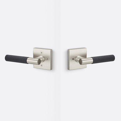 Sure-Loc AP102-SQ-GRIP-SKN Straight Knurled Grip Privacy Door Lever with Aspra Square Rosette