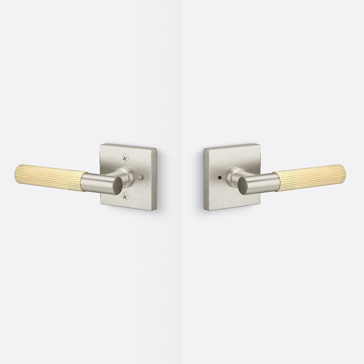 Sure-Loc AP102-SQ-GRIP-SKN Straight Knurled Grip Privacy Door Lever with Aspra Square Rosette