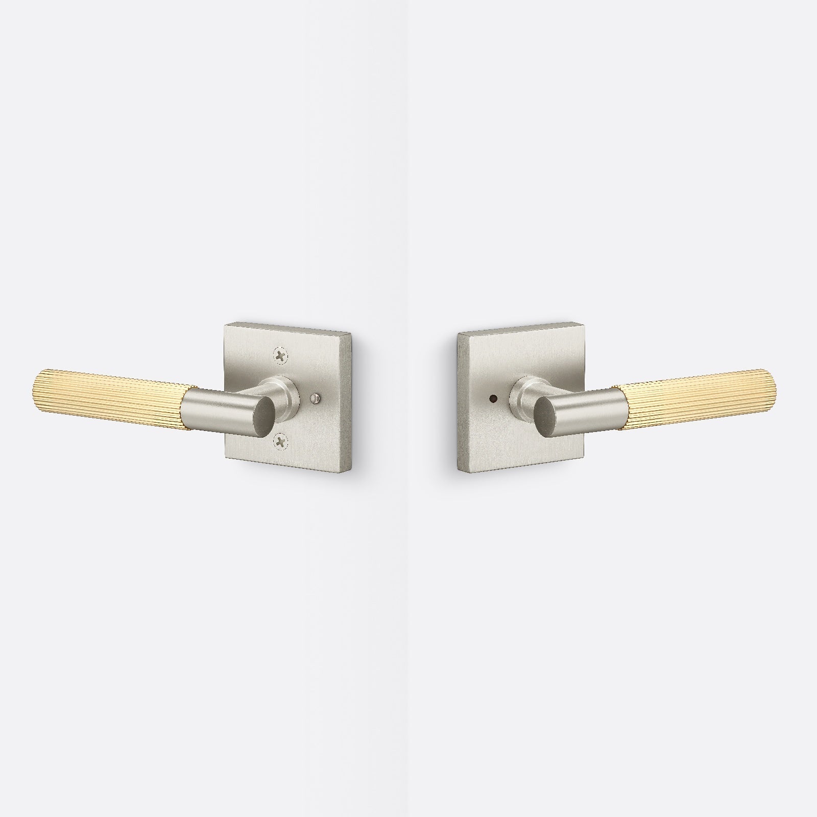 Sure-Loc AP102-SQ-GRIP-SKN Straight Knurled Grip Privacy Door Lever with Aspra Square Rosette