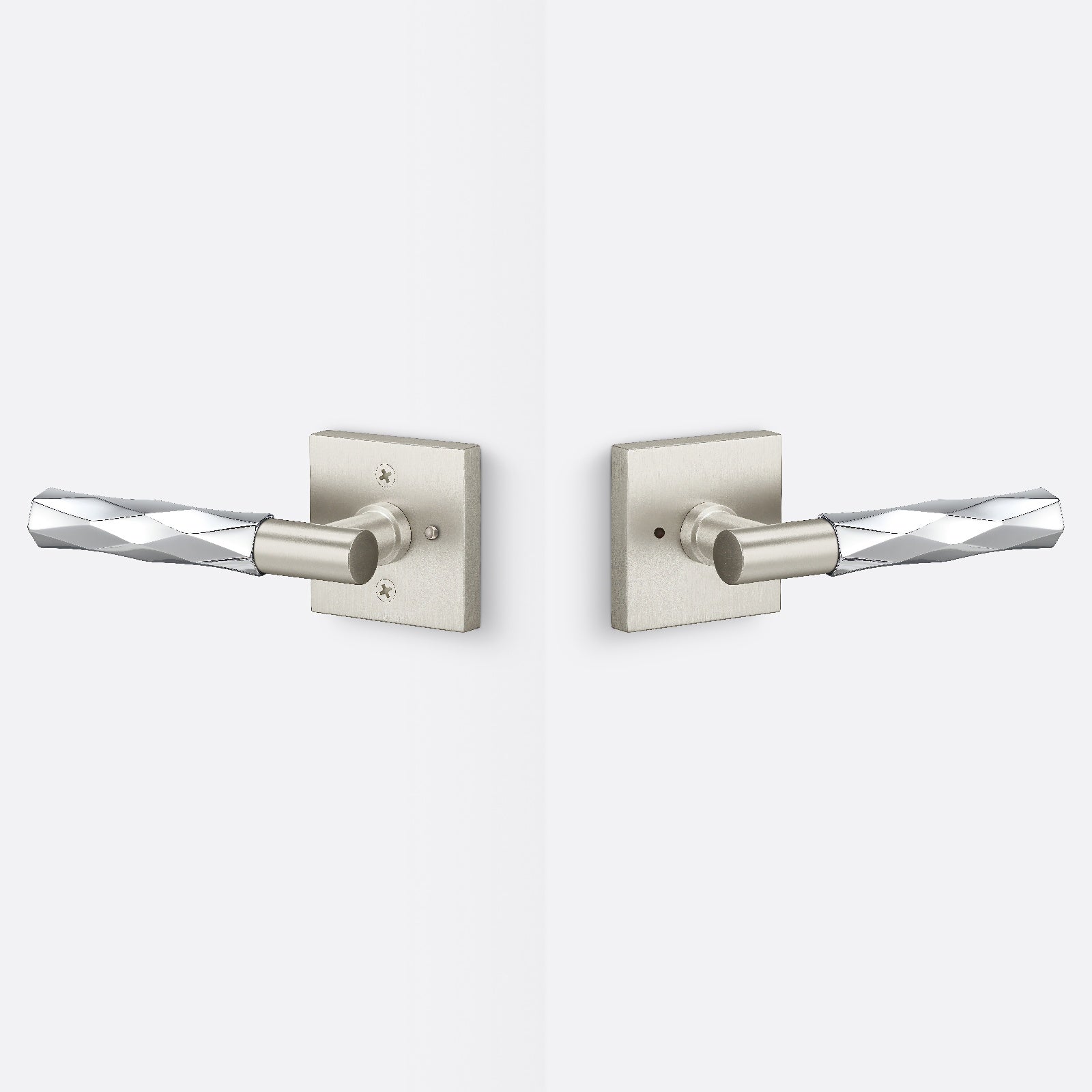 Sure-Loc AP102-SQ-GRIP-VT Vertex Grip Privacy Door Lever with Aspra Square Rosette
