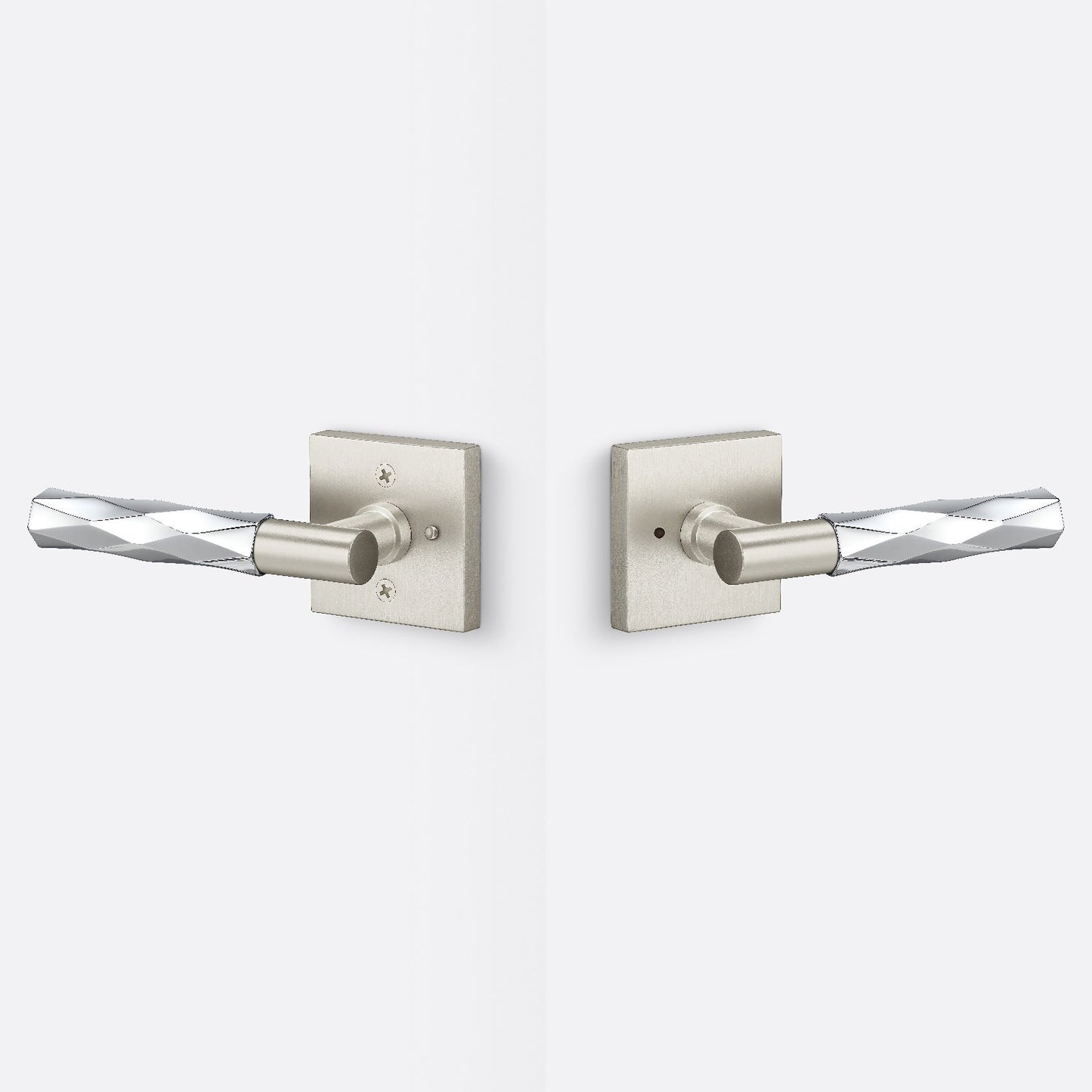 Sure-Loc AP102-SQ-GRIP-VT Vertex Grip Privacy Door Lever with Aspra Square Rosette