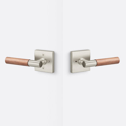 Sure-Loc AP102-SQ-GRIP-WN Walnut Grip Privacy Door Lever with Aspra Square Rosette