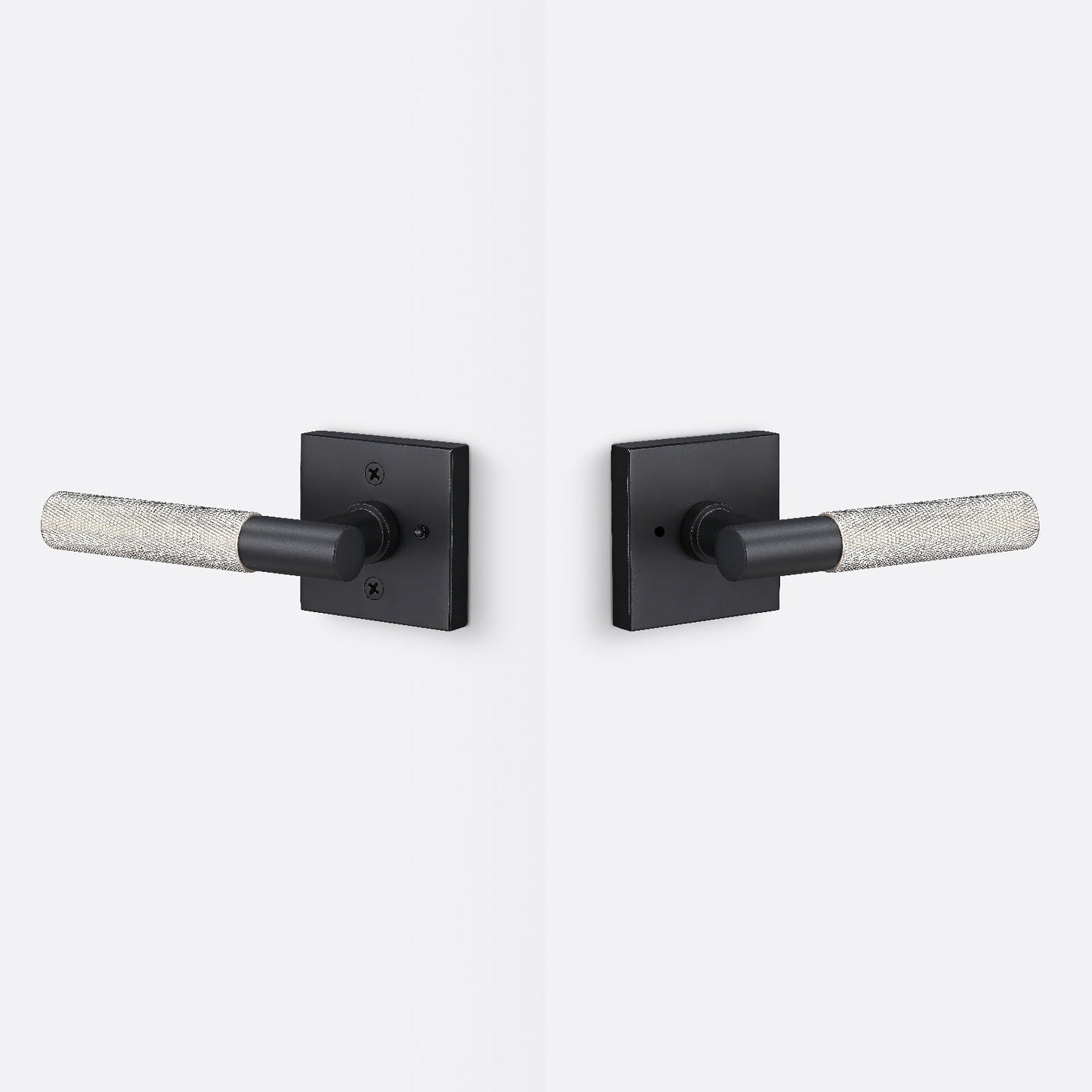 Sure-Loc AP102-SQ-GRIP-KN Knurled Grip Privacy Door Lever with Aspra Square Rosette