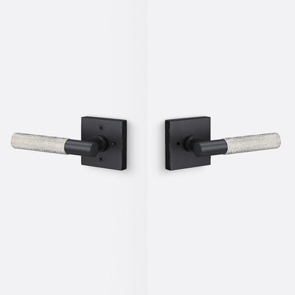 Sure-Loc AP102-SQ-GRIP-KN Knurled Grip Privacy Door Lever with Aspra Square Rosette