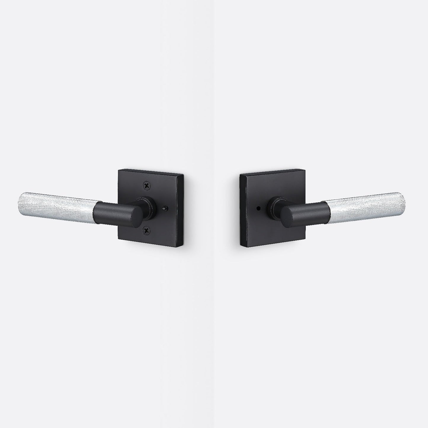 Sure-Loc AP102-SQ-GRIP-KN Knurled Grip Privacy Door Lever with Aspra Square Rosette
