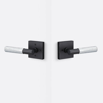 Sure-Loc AP102-SQ-GRIP-KN Knurled Grip Privacy Door Lever with Aspra Square Rosette