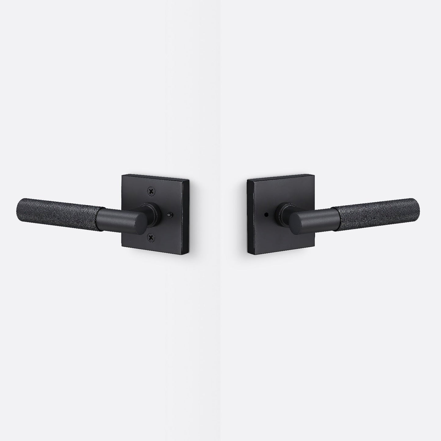 Sure-Loc AP102-SQ-GRIP-KN Knurled Grip Privacy Door Lever with Aspra Square Rosette