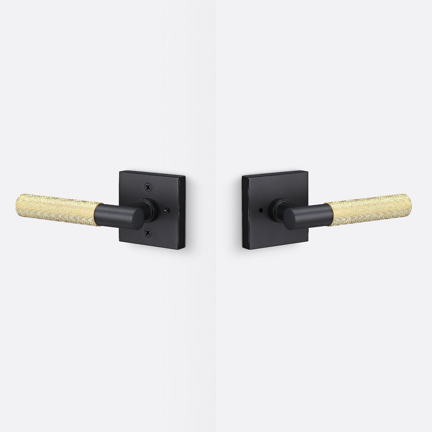 Sure-Loc AP102-SQ-GRIP-KN Knurled Grip Privacy Door Lever with Aspra Square Rosette