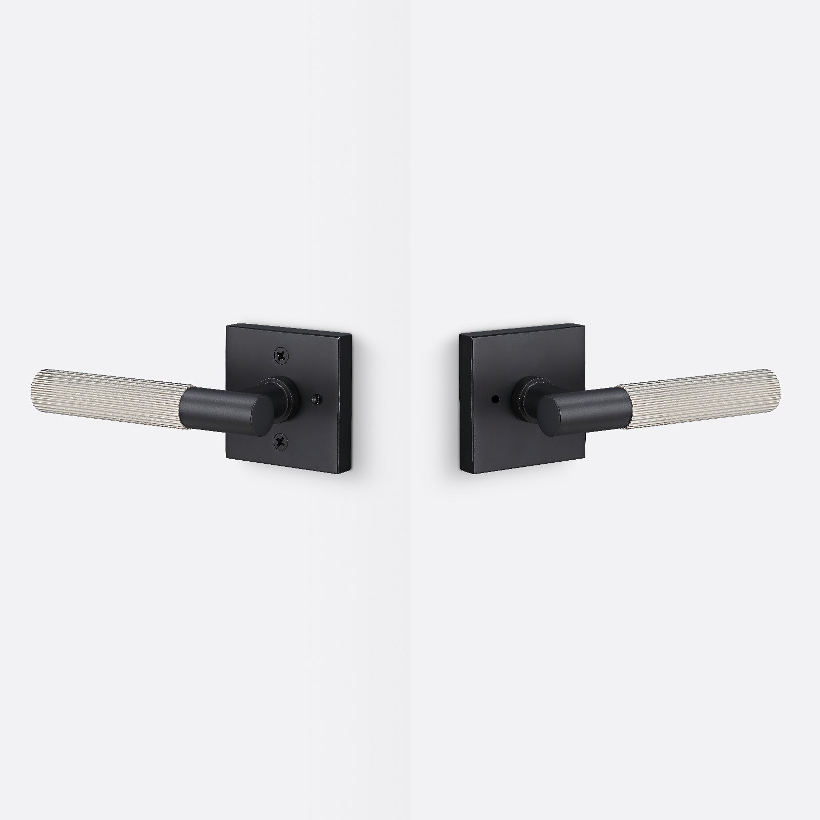 Sure-Loc AP102-SQ-GRIP-SKN Straight Knurled Grip Privacy Door Lever with Aspra Square Rosette