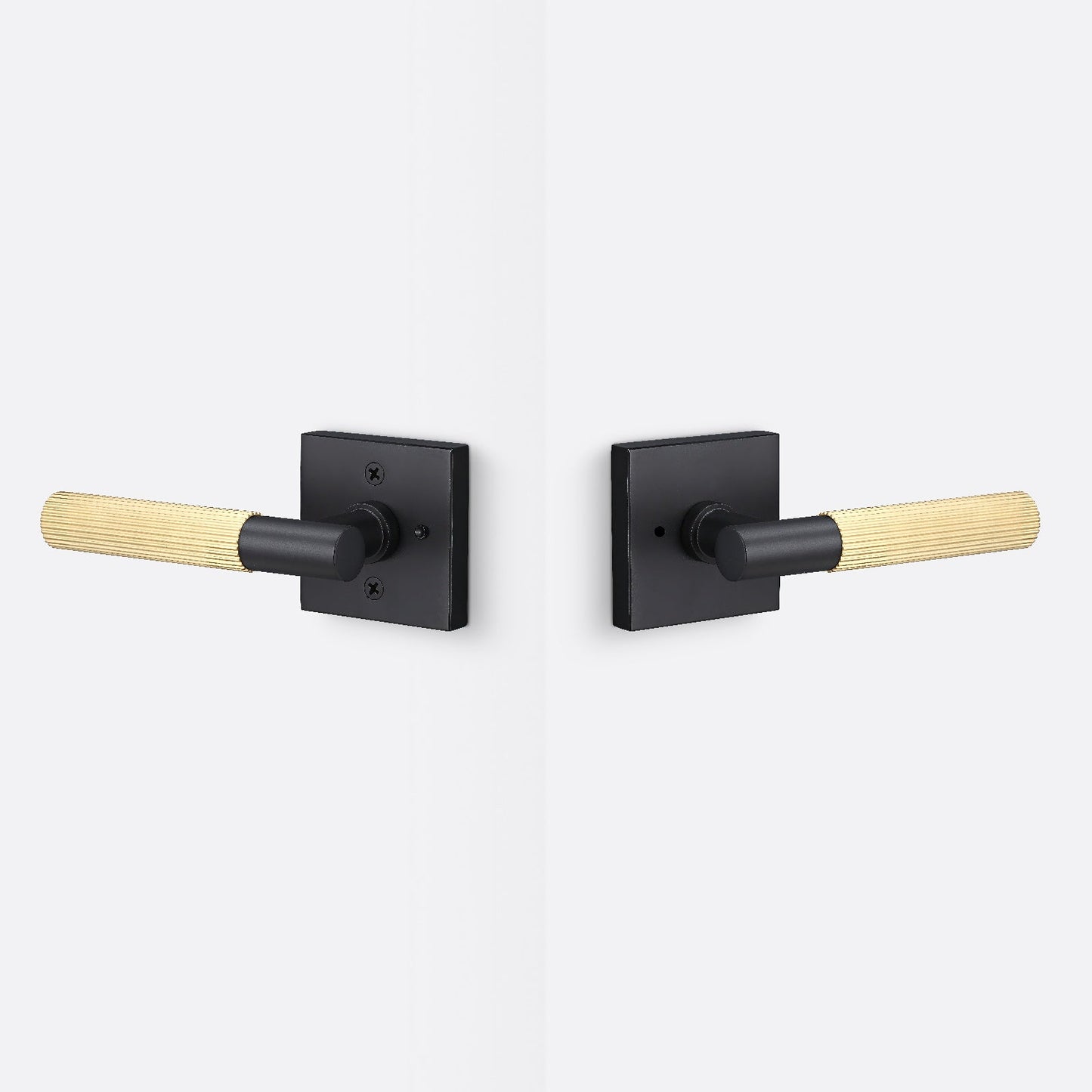 Sure-Loc AP102-SQ-GRIP-SKN Straight Knurled Grip Privacy Door Lever with Aspra Square Rosette