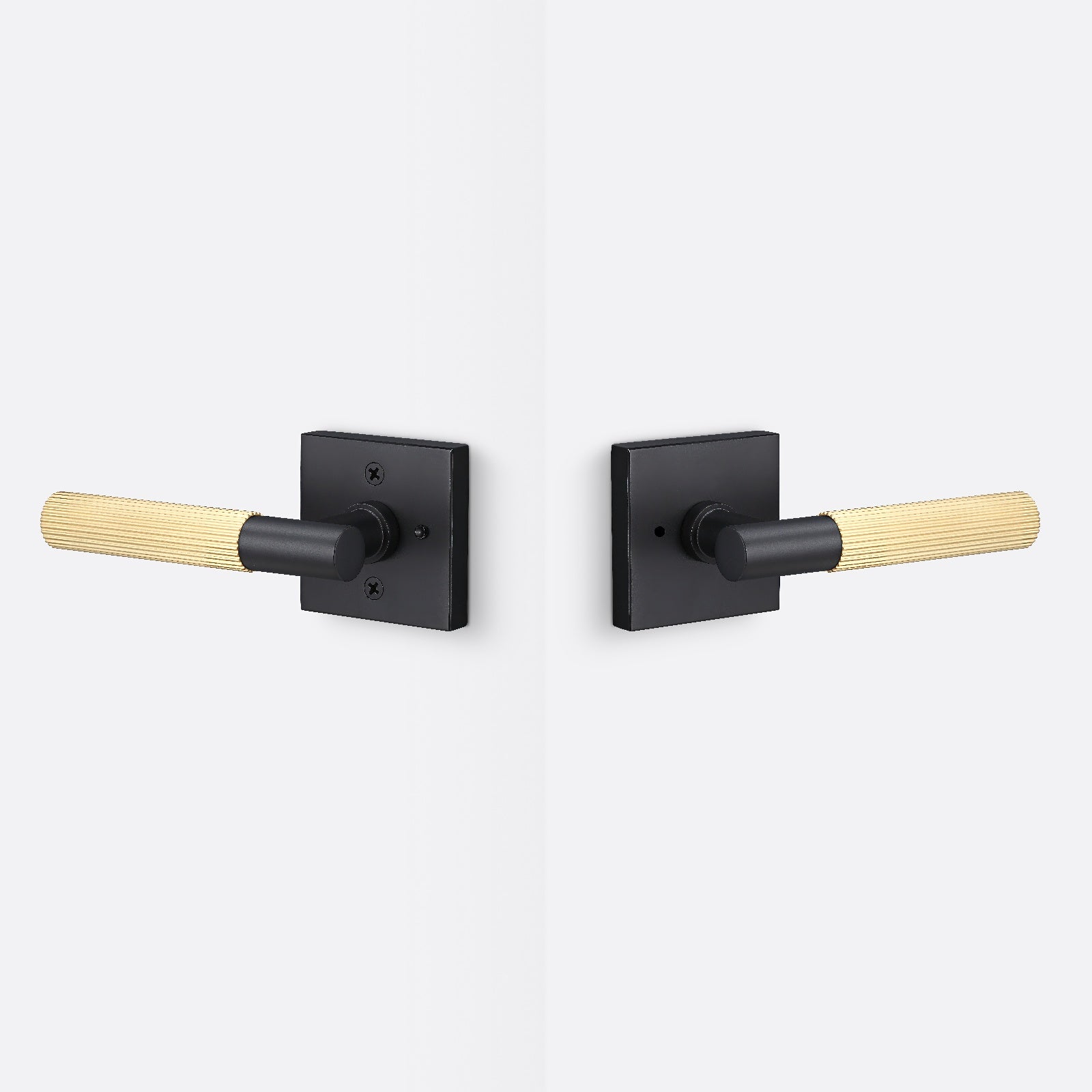 Sure-Loc AP102-SQ-GRIP-SKN Straight Knurled Grip Privacy Door Lever with Aspra Square Rosette