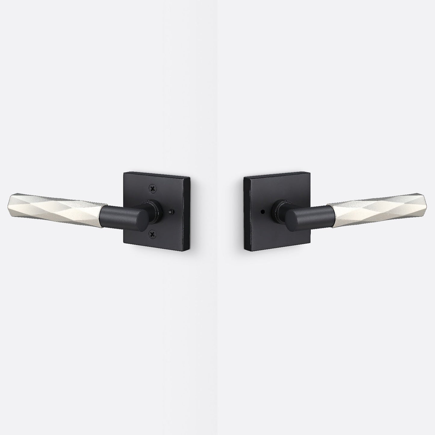 Sure-Loc AP102-SQ-GRIP-VT Vertex Grip Privacy Door Lever with Aspra Square Rosette