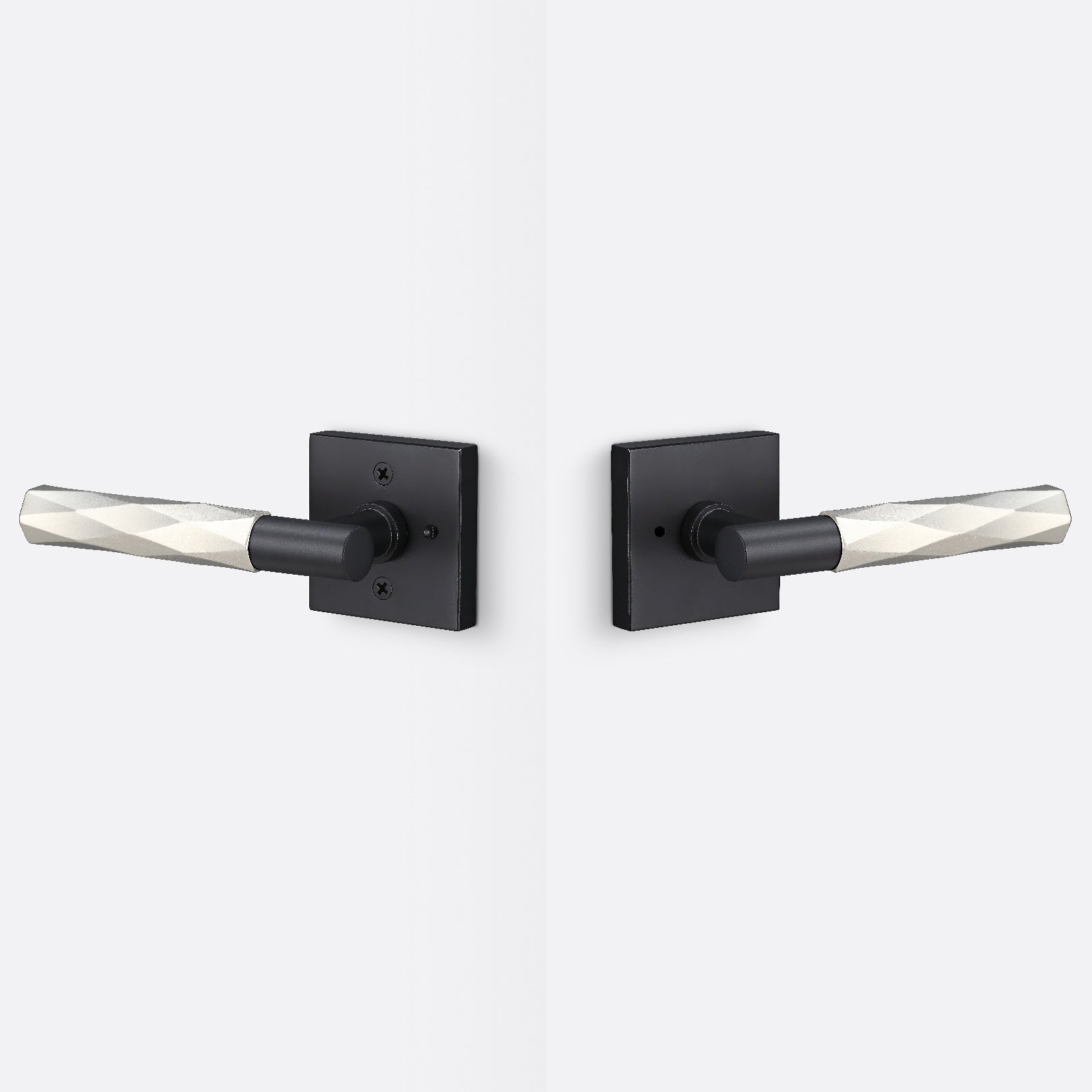 Sure-Loc AP102-SQ-GRIP-VT Vertex Grip Privacy Door Lever with Aspra Square Rosette