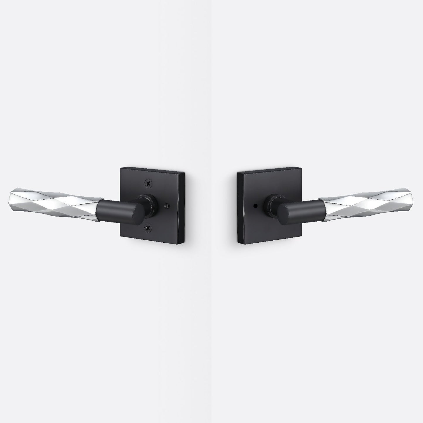 Sure-Loc AP102-SQ-GRIP-VT Vertex Grip Privacy Door Lever with Aspra Square Rosette