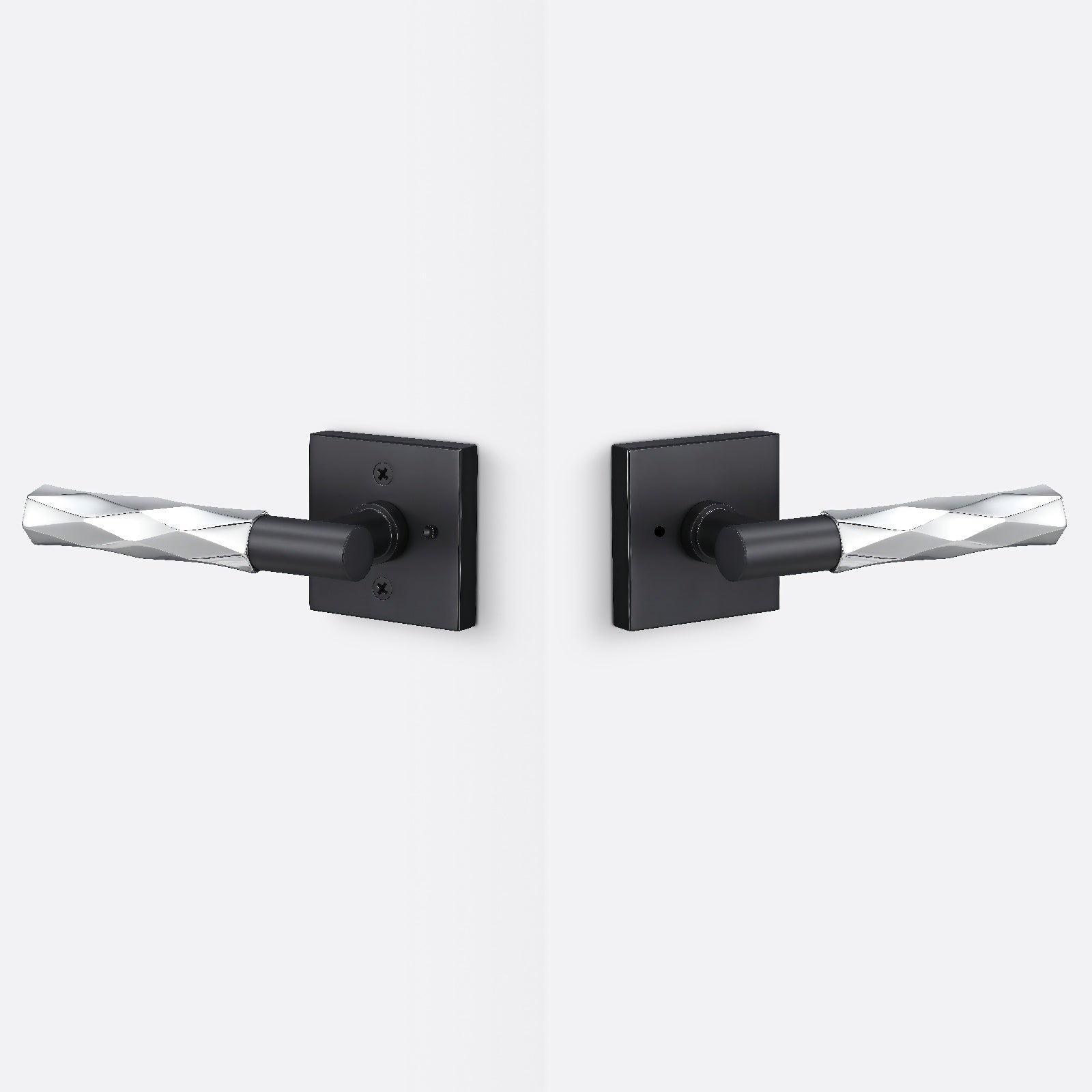 Sure-Loc AP102-SQ-GRIP-VT Vertex Grip Privacy Door Lever with Aspra Square Rosette