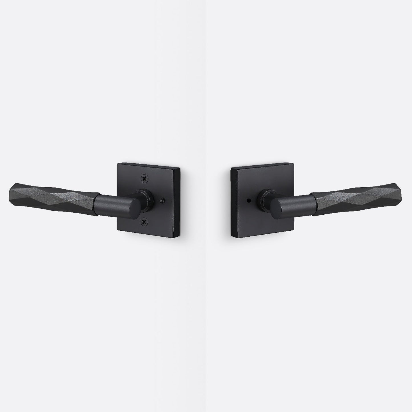 Sure-Loc AP102-SQ-GRIP-VT Vertex Grip Privacy Door Lever with Aspra Square Rosette