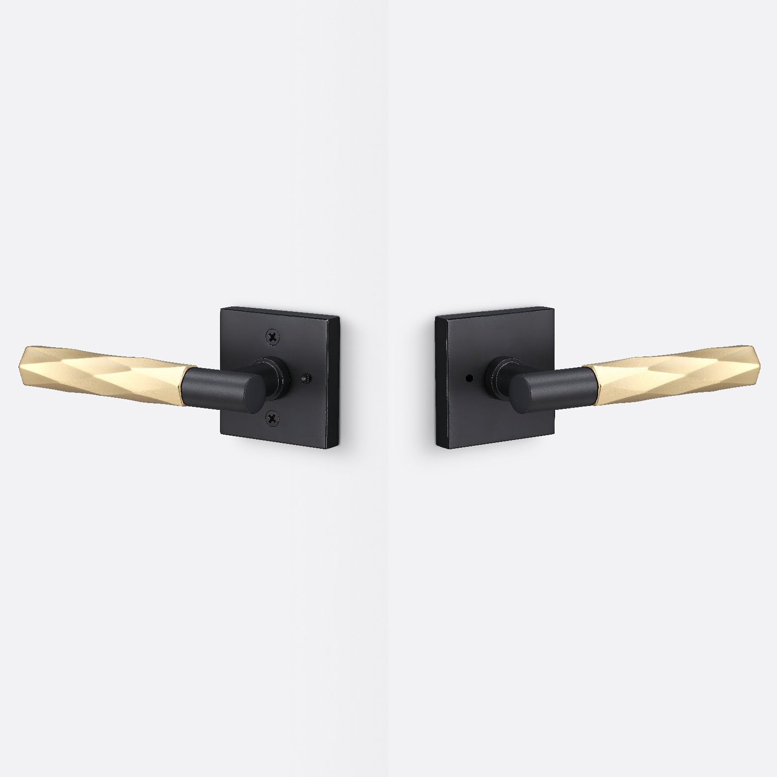 Sure-Loc AP102-SQ-GRIP-VT Vertex Grip Privacy Door Lever with Aspra Square Rosette
