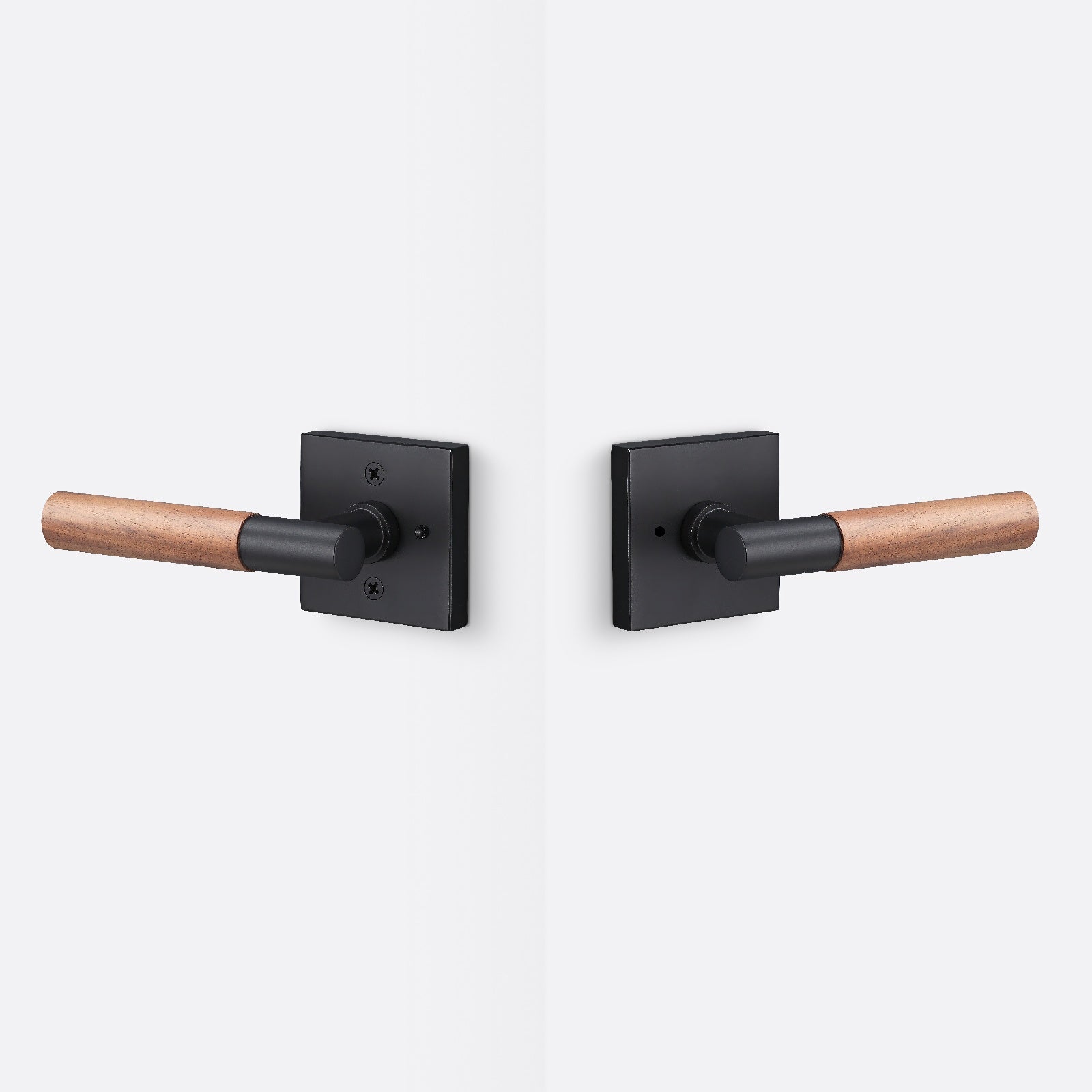 Sure-Loc AP102-SQ-GRIP-WN Walnut Grip Privacy Door Lever with Aspra Square Rosette