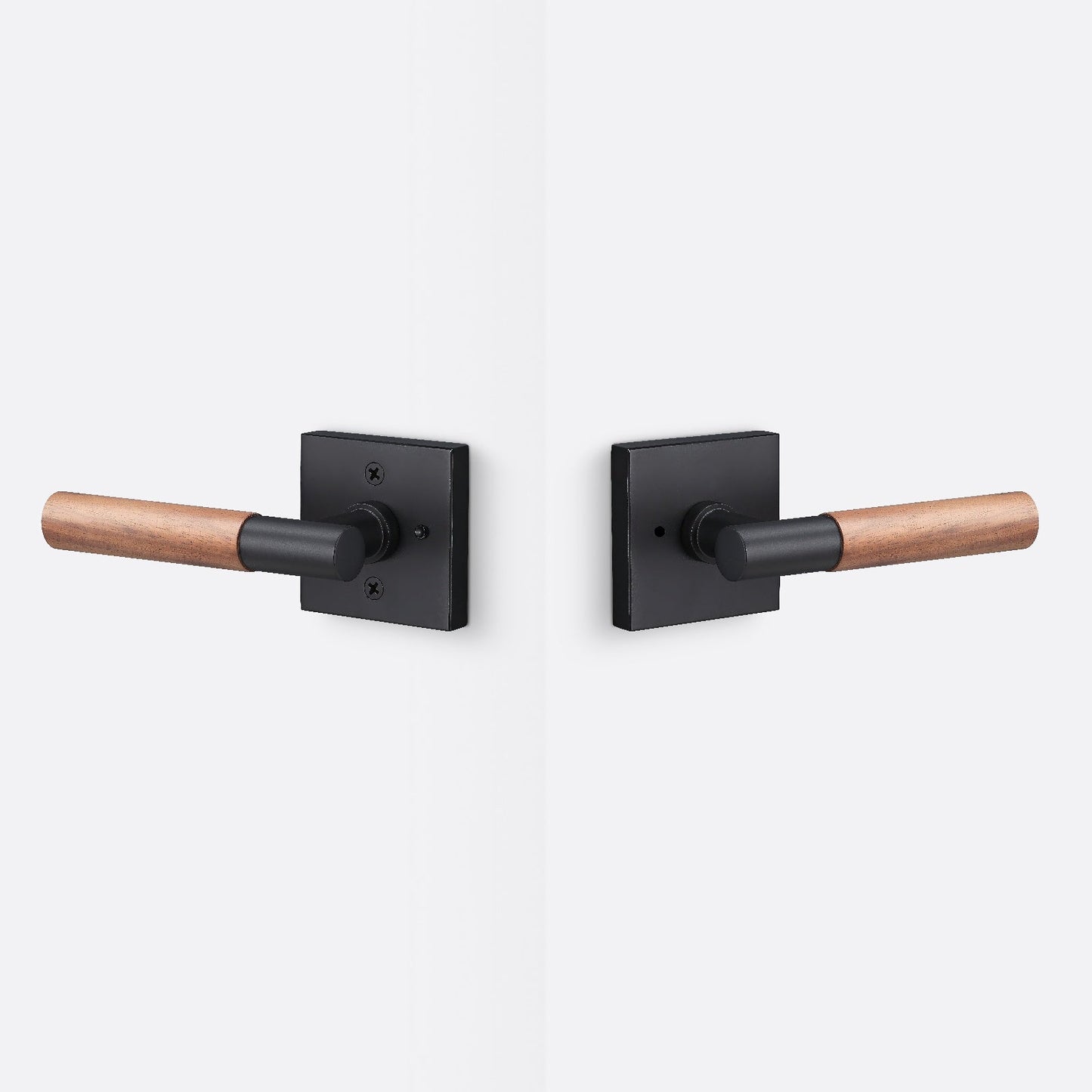 Sure-Loc AP102-SQ-GRIP-WN Walnut Grip Privacy Door Lever with Aspra Square Rosette