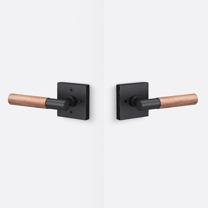 Sure-Loc AP102-SQ-GRIP-WN Walnut Grip Privacy Door Lever with Aspra Square Rosette
