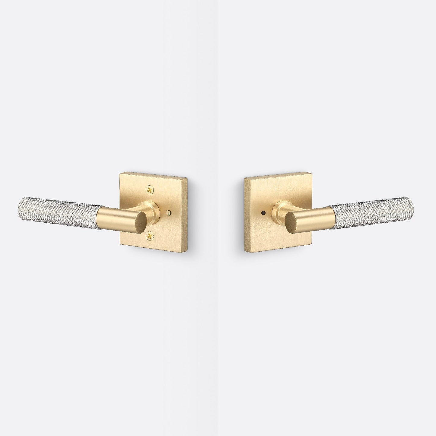 Sure-Loc AP102-SQ-GRIP-KN Knurled Grip Privacy Door Lever with Aspra Square Rosette