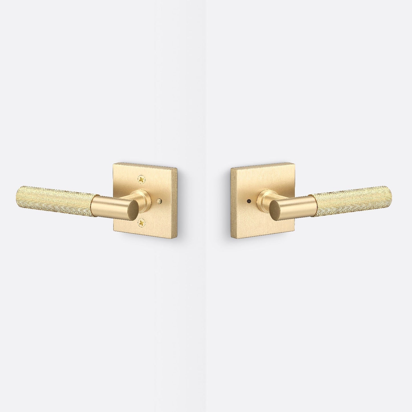 Sure-Loc AP102-SQ-GRIP-KN Knurled Grip Privacy Door Lever with Aspra Square Rosette