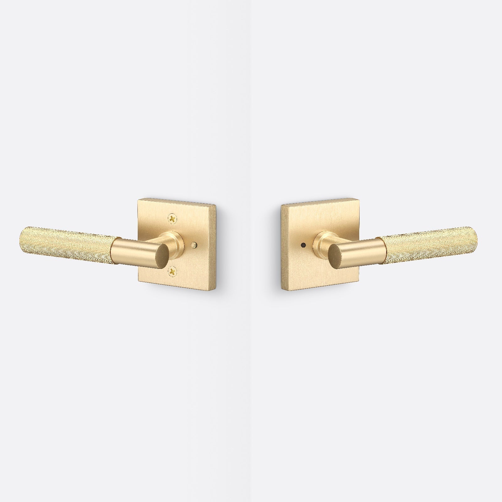 Sure-Loc AP102-SQ-GRIP-KN Knurled Grip Privacy Door Lever with Aspra Square Rosette